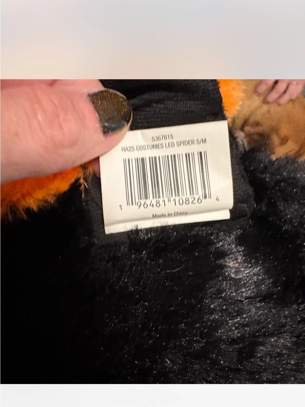 Plush Spider Costume for Dogs in Black & Orange